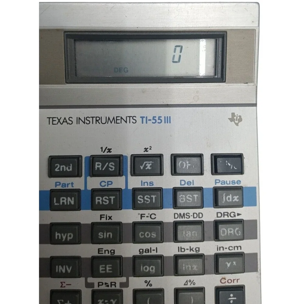 Vintage Calculator Texas Instruments ti 55 ii / Working w/ BRAND NEW Battery Inc